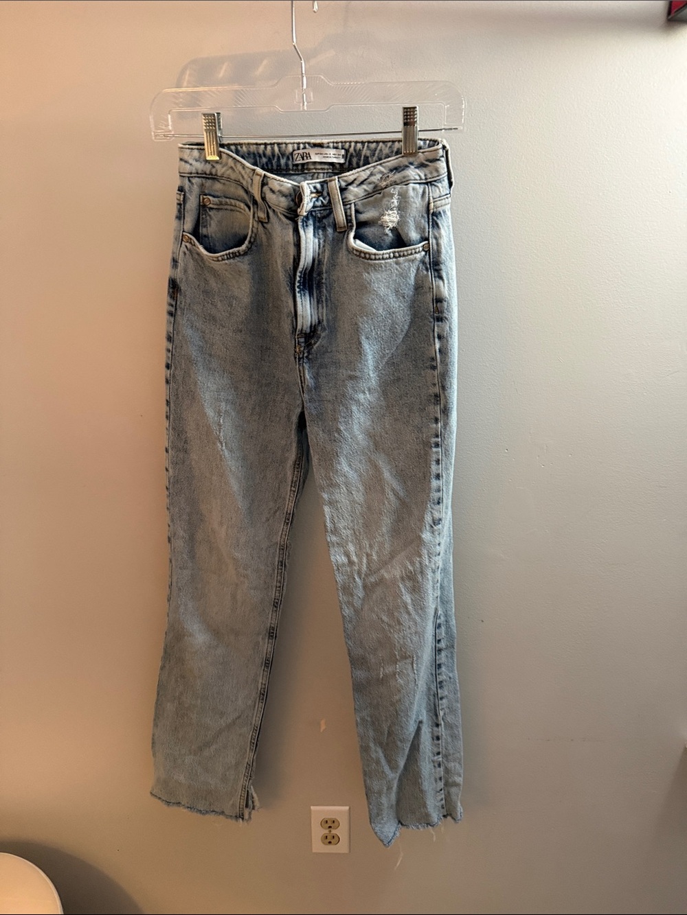 Zara Light Blue Wide Leg Jeans